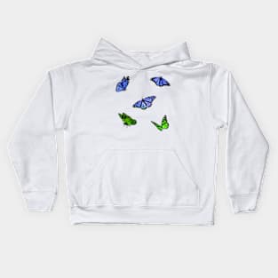 Grassy Fields Butterflies Sticker Pack Kids Hoodie